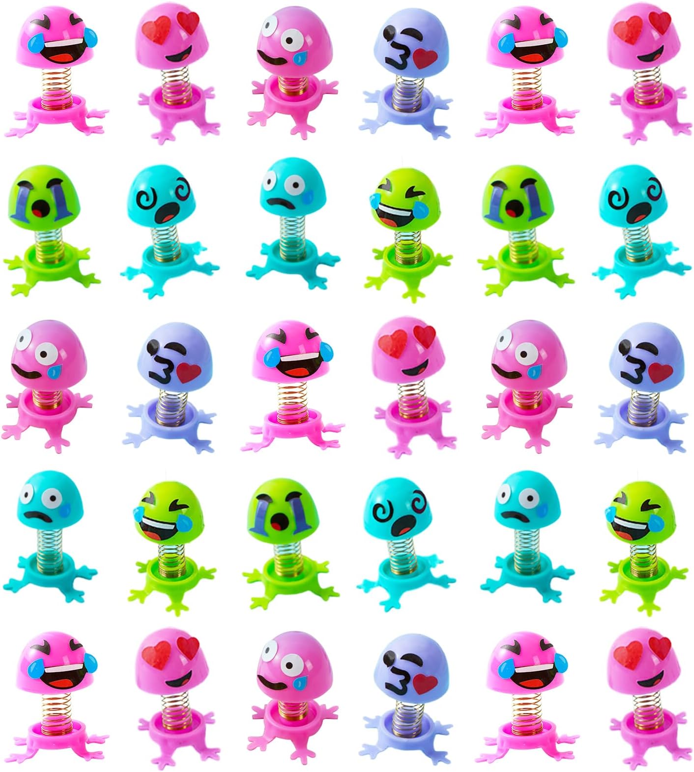 30 Pcs Expression Jump Up Toys,Jump Ups Spring Toy Pop Up Toys Novelty Toys,Jumping Popper Pop Up Toy Desk Toys for Kids Birthday Gifts Party Bag Fillers Classroom Prizes