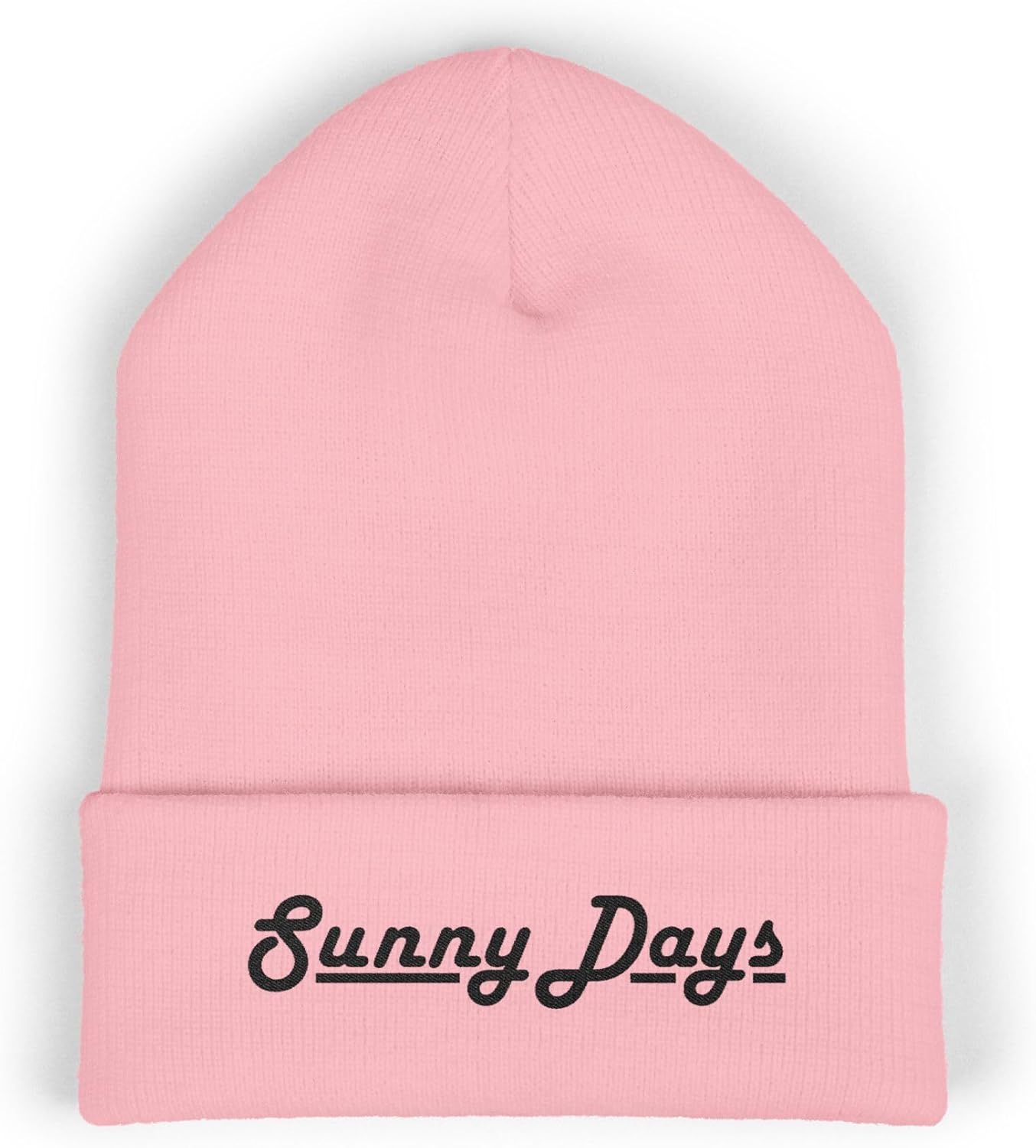 Premium Classic Cuffed Beanie Hat Gift with 'Sunny Days' Embroidery Message