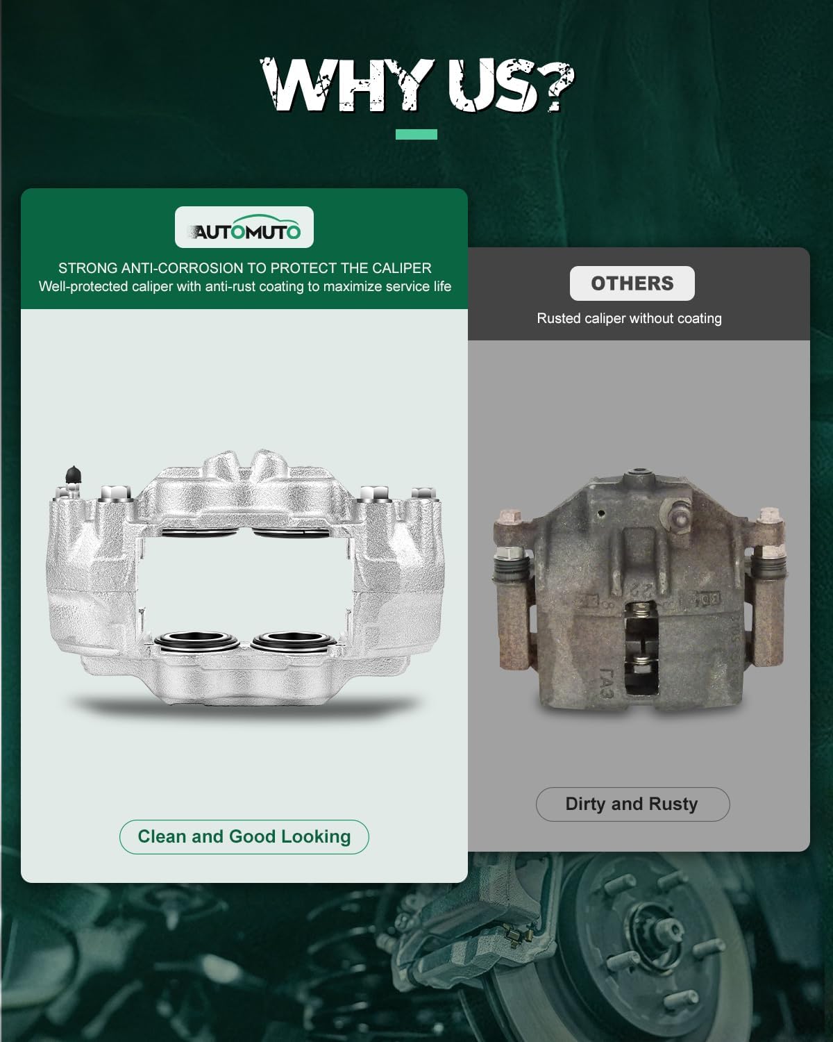AUTOMUTO Front Left & Right 19-2984 19-2985 Disc Brake Calipers For Toyota For 4Runner 2003-2009, For Toyota For Tacoma 2005-2017