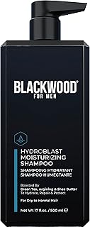 Blackwood For Men Hydroblast Moisturizing Shampoo - Men's Shampoo for Coarse, Dry, & Curly Hair - Infused with Ginseng & Ginger- Natural Vegan Formula -Sulfate Free, Paraben Free & Cruelty Free(17 Oz)