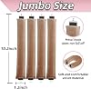 4pcs Heatless Blowout Hair Curlers for Long Hair,Jumbo Flexi Rods Soft Overnight Hair Rollers (Khaki)