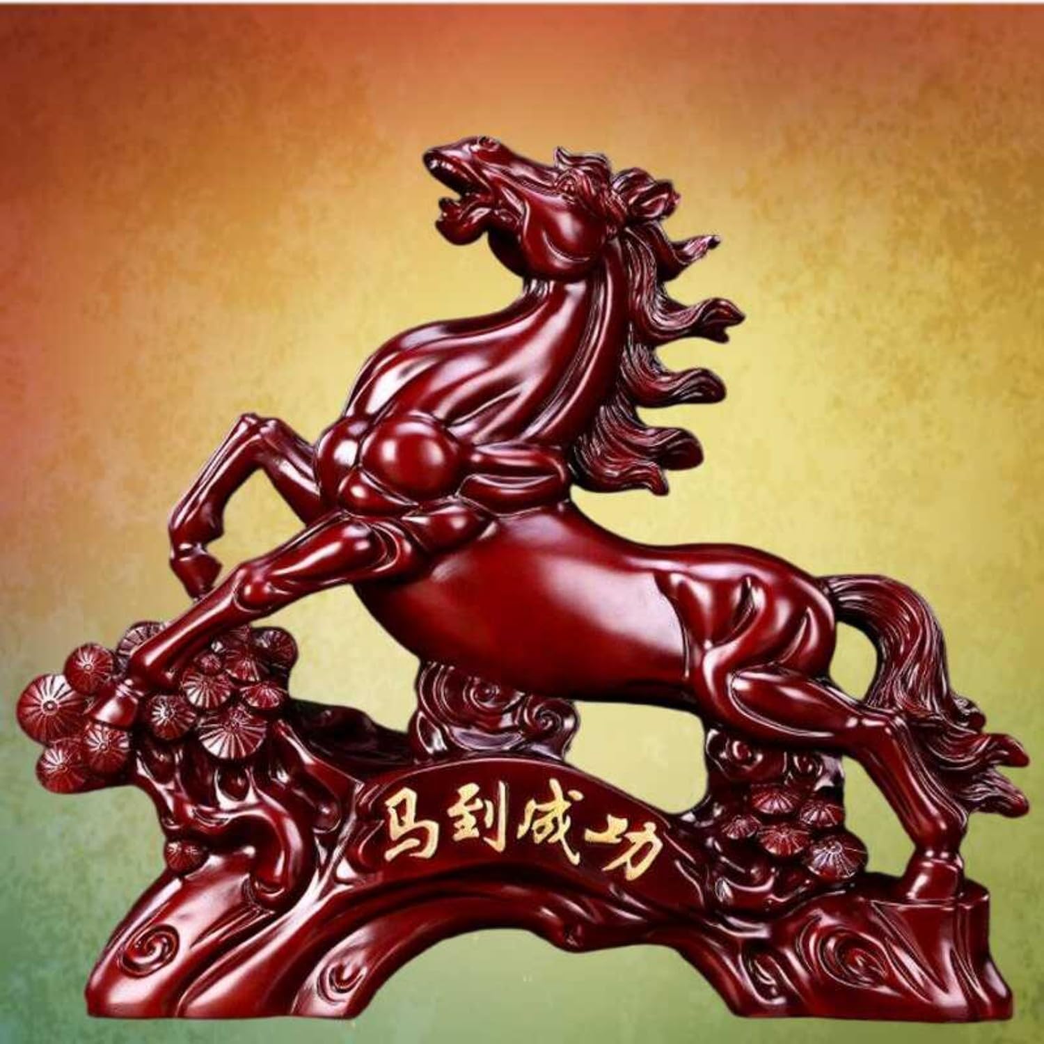 MOYEE 马到成功工艺品摆件 Crafts for Home Office TV Decoration 客厅新中式酒柜招财 Start Business Decorations 办公室乔迁开业礼物 - 425