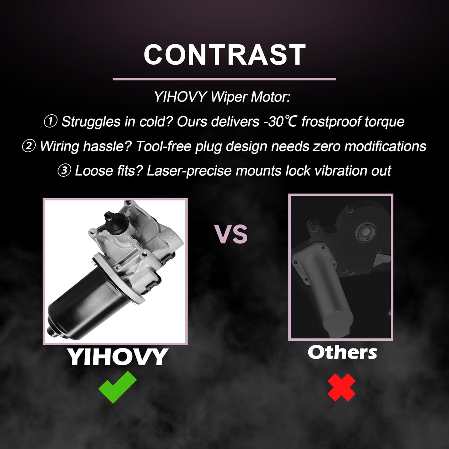 Front Windshield Wiper Motor 1F8067350 fit for Ford E150 E250 E350 Econoline Escort Explorer Ranger Thunderbird, fit for Mazda B2300 B2500 B3000 B4000, fit for Mercury Cougar Mountaineer Tracer