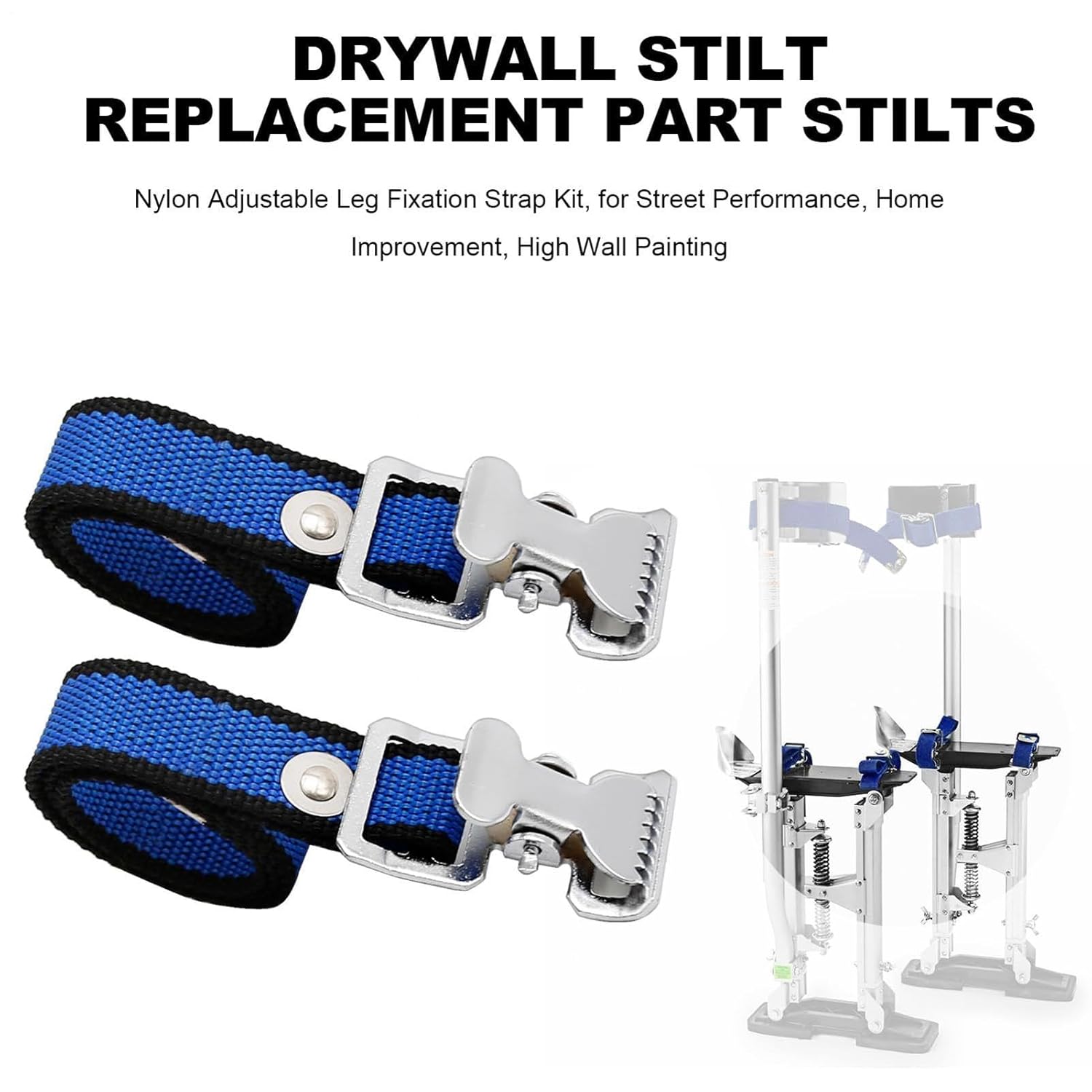 Nylon Adjustable Leg Fixation Strap | Heavy Duty Drywall Stilt Straps,Drywall Stilts for Interior Painting or Decorating