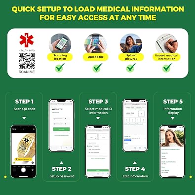 Upgraded Medical Alert ID Bracelets Men Women with QR Code | Stainless Steel Adjustable Mesh Wristband Fits 6.58.27 Wrists - More Space to Save & Update Emergency Medical Information