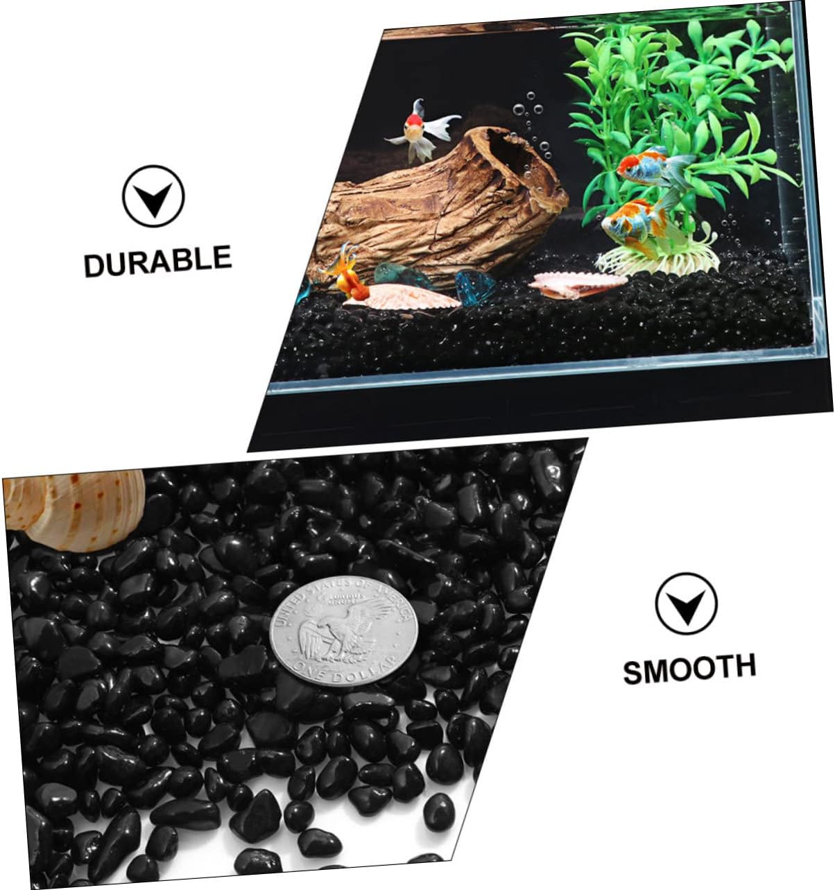 Fish Tank Decorative Sand Black Pearl Base Aquarium Gravel Rocks Decorative Stones 1 Bag