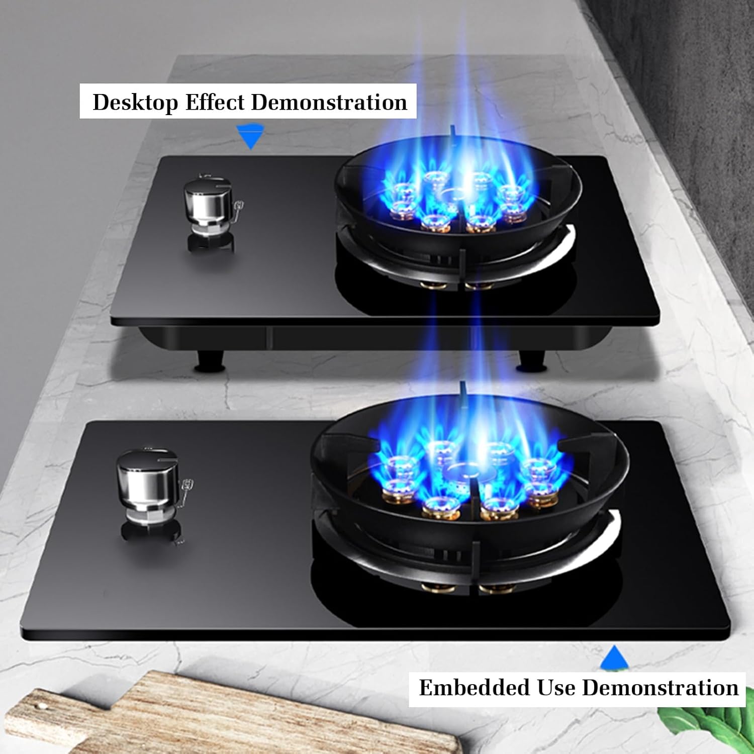 Portable Gas Stove,5.2KW High-Power Wok Burner,NG/LPG Conversion Kit,with Flameout Protection for Home Kitchen Camping and Outdoor Use(NG)