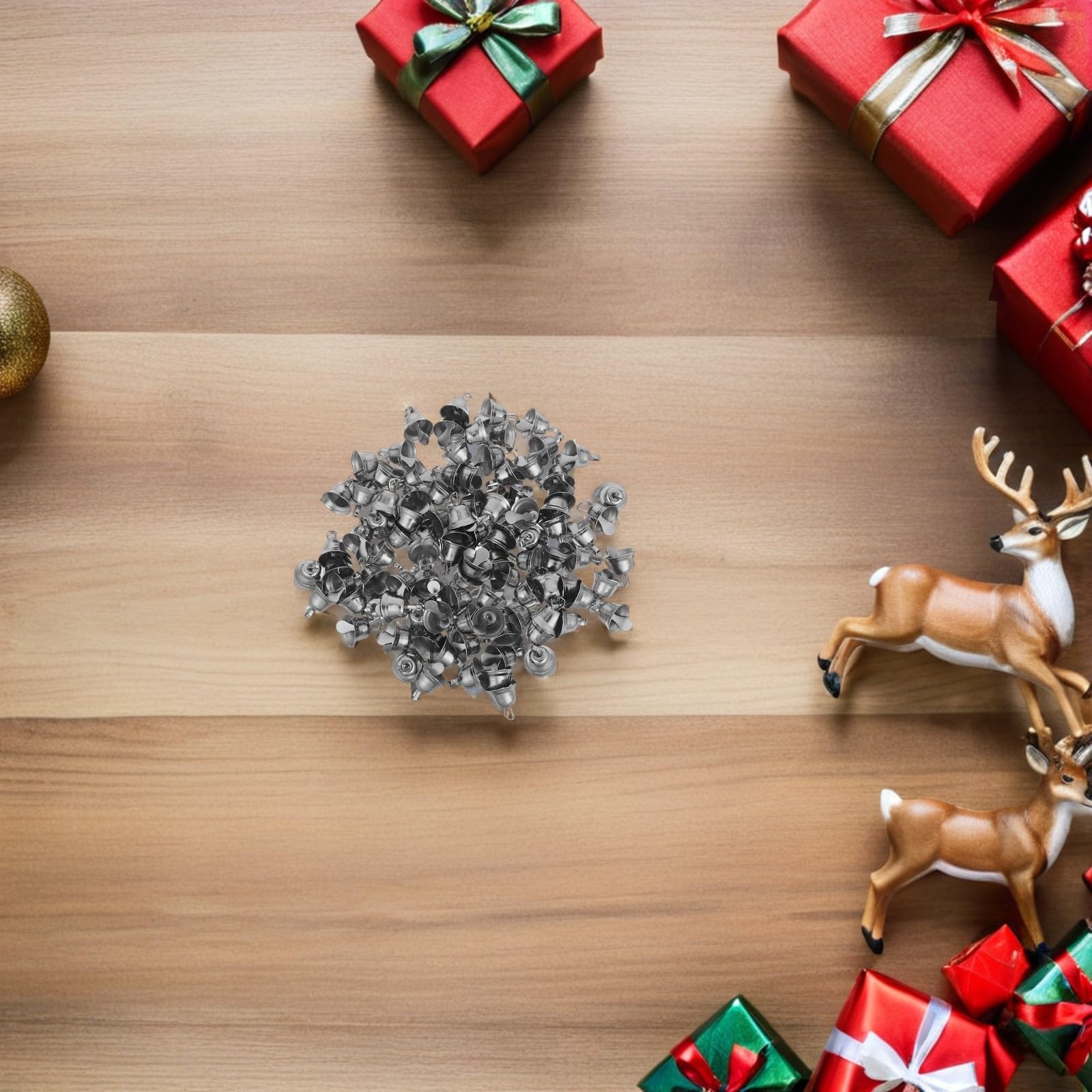 TOYANDONA 1000 Unidades Cascabeles Navideños de Metal 10mm para