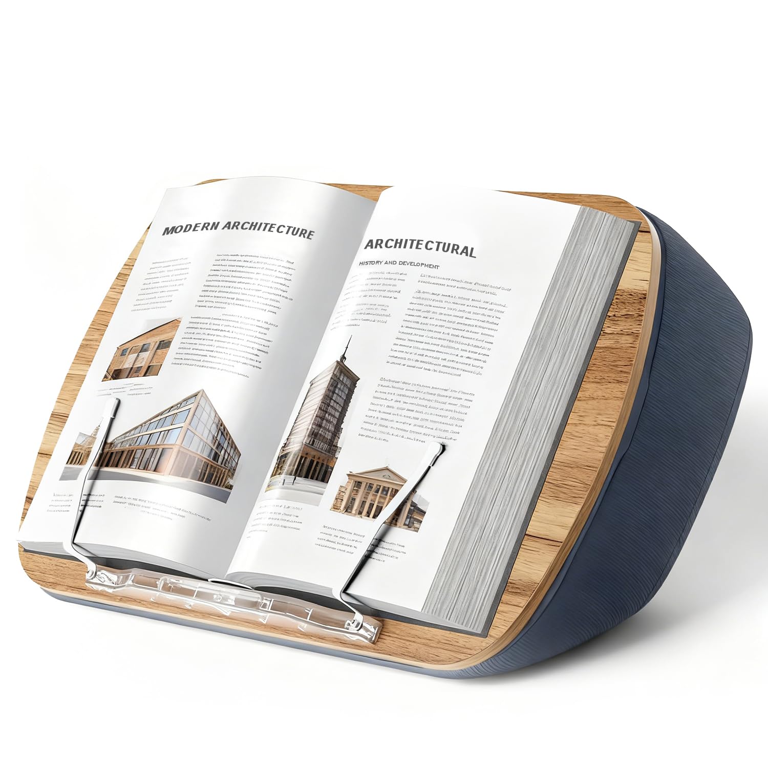 Lap Beanbag, supporto per libri per lettura a mani libere, comodo da leggere, ideale per gli amanti dei libri nel dormitorio, stand di lettura (grigio)