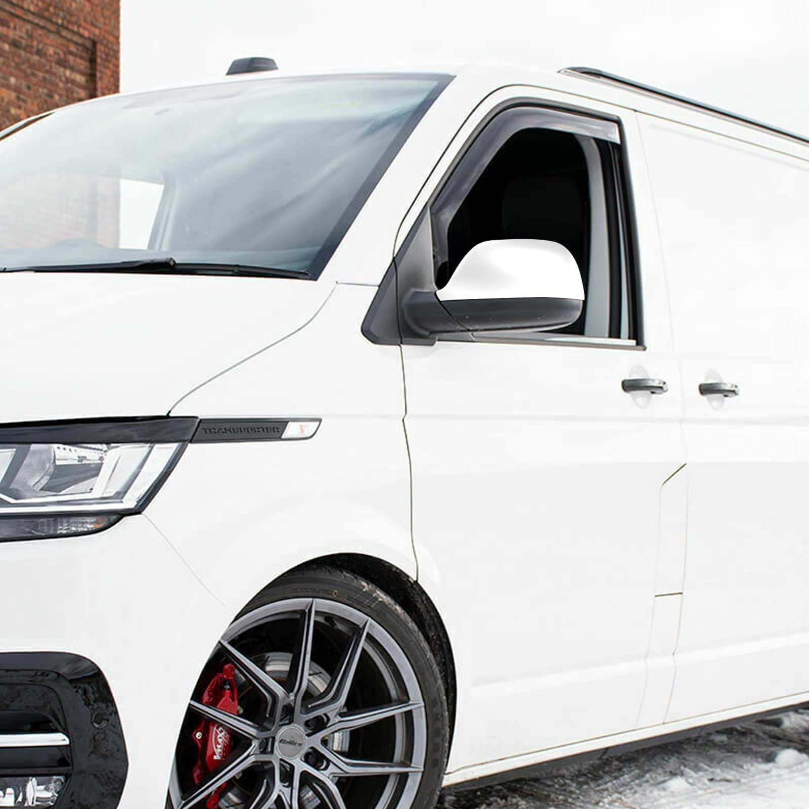 1 Paar Auto Spiegelkappen Ersatz für VW T5/T6/Transporter Caravelle 2010-2019, Außenspiegelkappe Rückspiegelkappe Abdeckungen, Außenspiegelgehäuse glänzend Außenspiegel-Abdeckkappen (Weiß)
