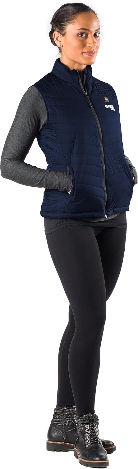 Dune Women’s Heated Vest - 10 hrs of Heat | 3 Heat Zones | with Battery & Charger | Machine Washable | All Day Warmth (Medium, Moss)