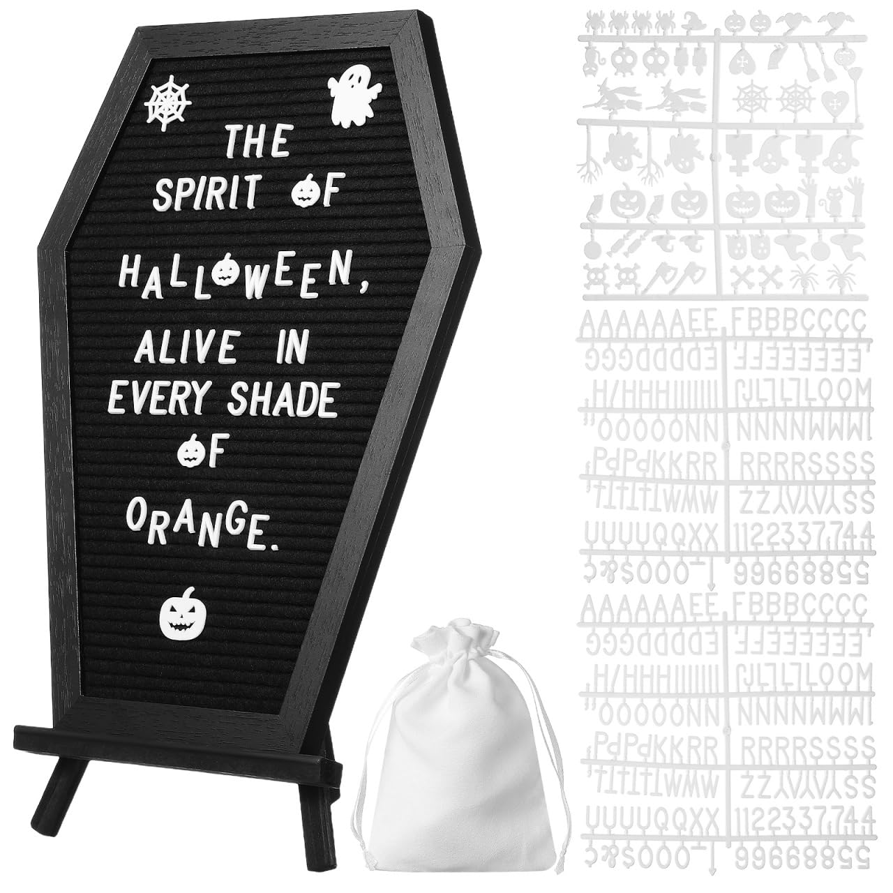 SHINEOFI Halloween Decorations Wooden Stand Gothic Coffin Shape