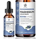 Magnesium Glycinate Liquid, Magnesium Complex Supplement with Omega3, L-Theanine and Vitamin for Calm, Sleep Support, Muscle Relief, Non GMO, Blueberry Flavor, 2 Fl Oz