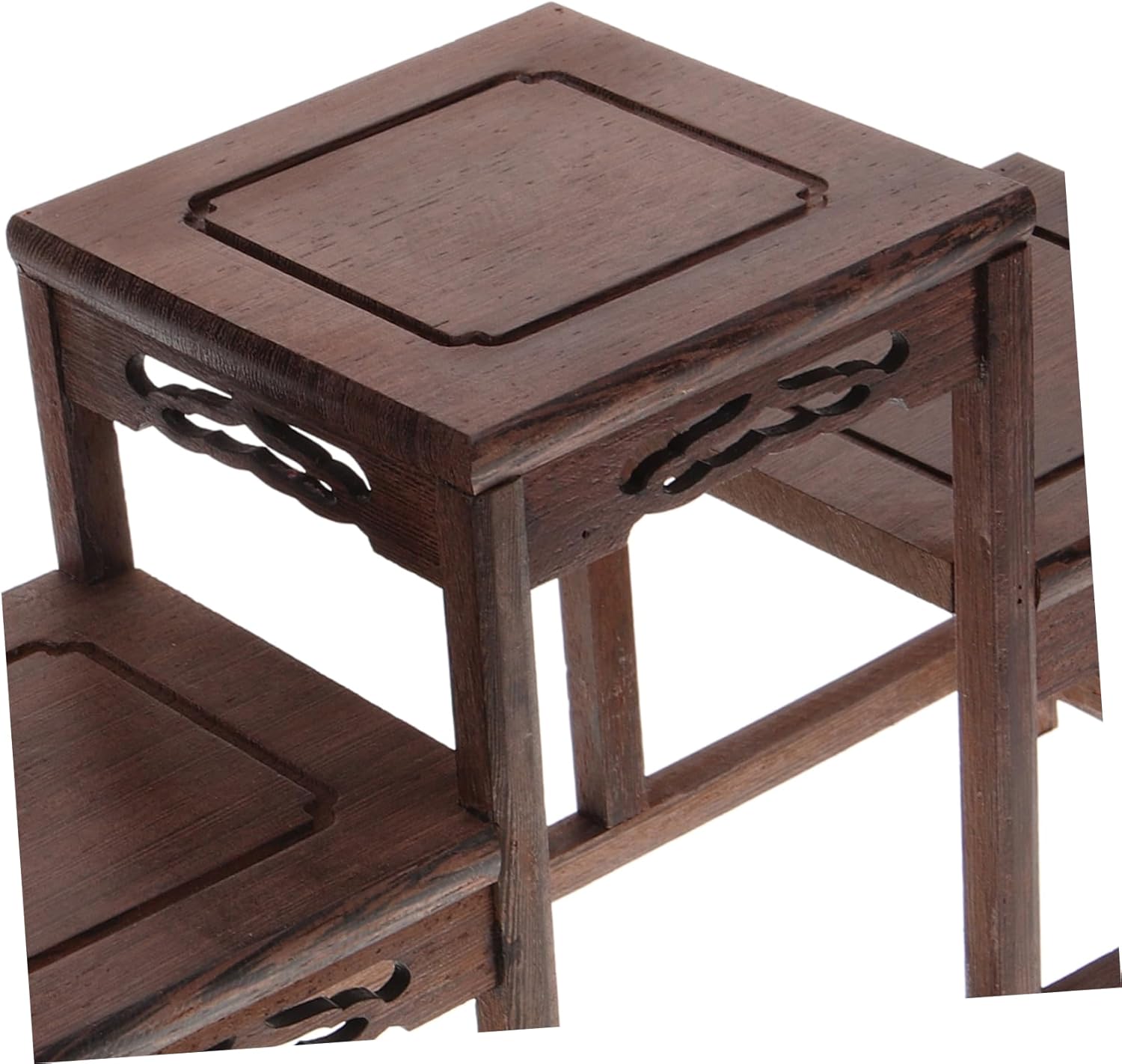 Wood Antique Display Stand Wooden Plant Stand Indoor Curio Storage Rack Pavilion-shaped Multi-purpose Shelf for Tea and Home Solid Wood Small Countertop Display Rack