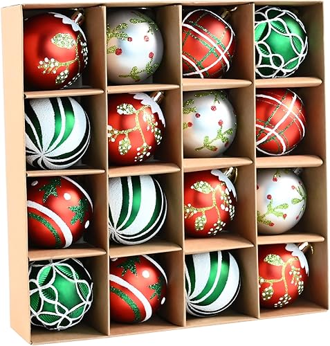 Miniatura 1 de 16 esferas decorativas de Navidad, bolas de plástico de adorno para árbol de Navidad de 2.36 pulgadas, adornos de Navidad de 2023, decoraciones