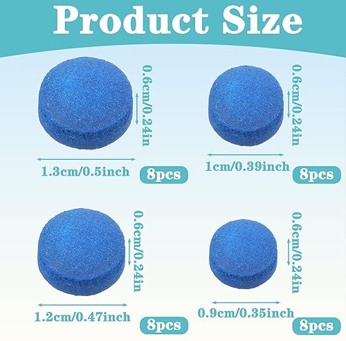 Miniatura 4 de 32 puntas de palo de billar, kit de repuesto de puntas de billar con caja de almacenamiento, kits de reparación de cabeza de punta de cuero para