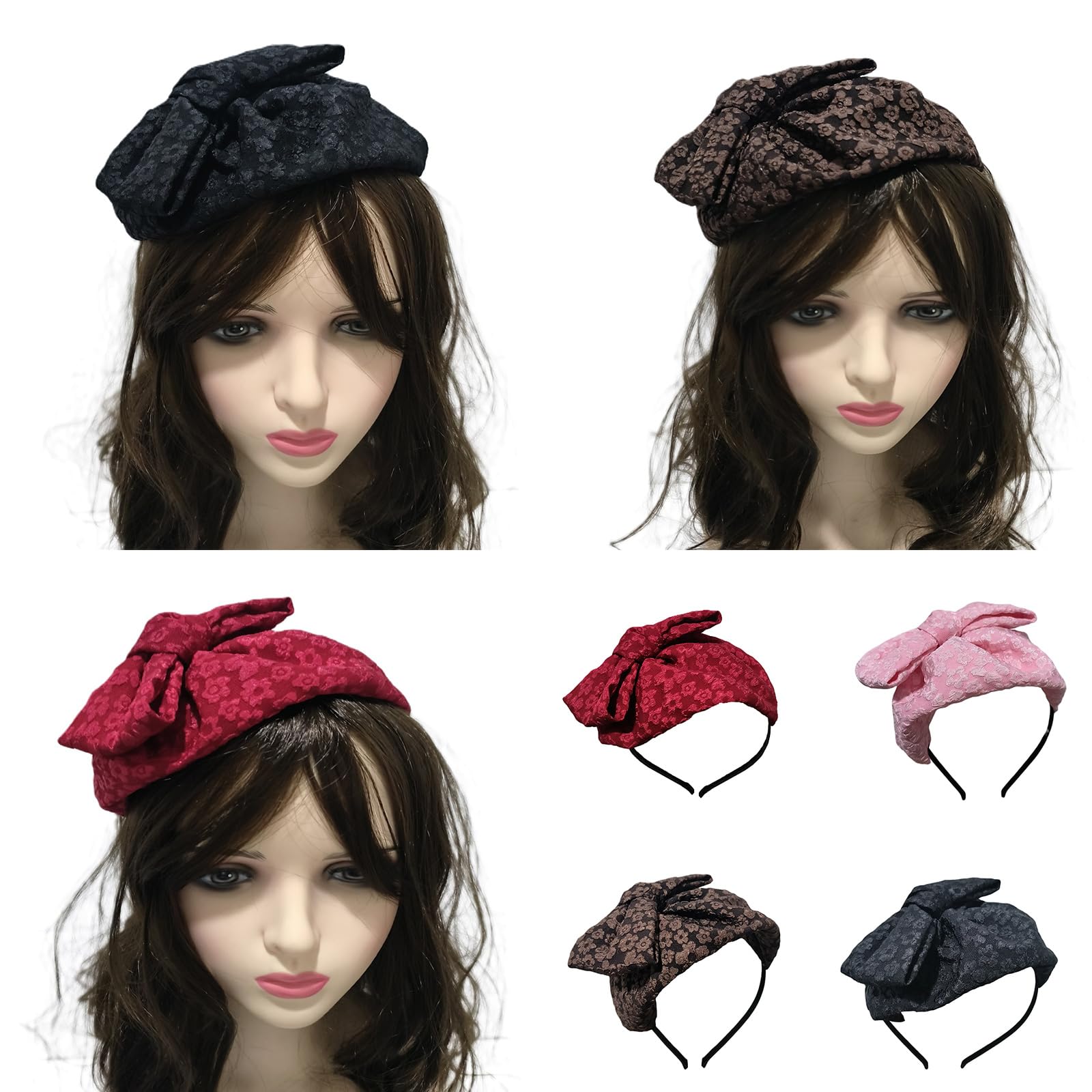 2 Fasce Per Capelli Con Fiocco Rosso E Nero - Accessori Halloween E Feste In Costume Per Donne E Bambine - 5