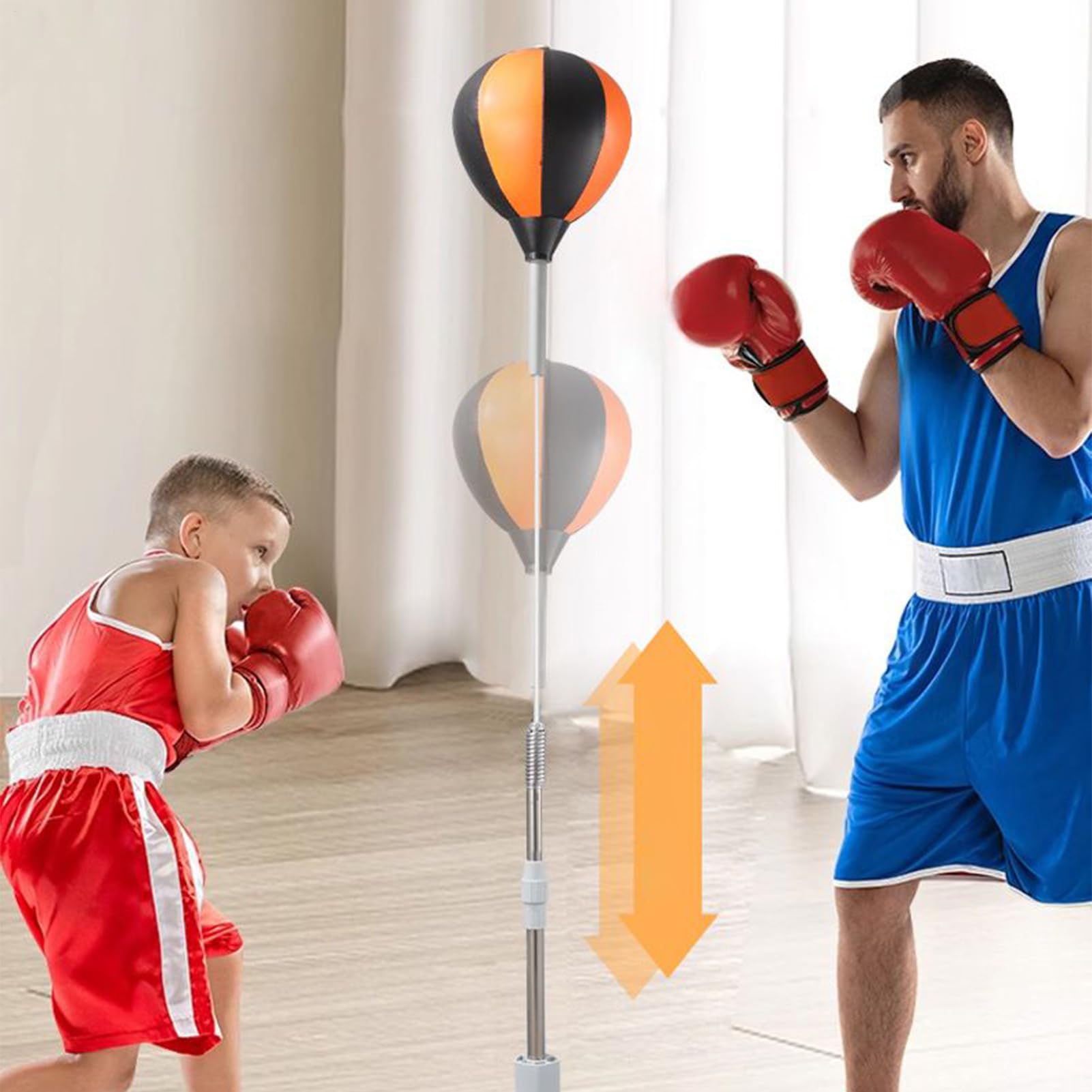 Worek Bokserski ze Stojakiem Sprzęt Do Treningu Boksu | Worki Bokserskie Z Podstawą Dla Dorosłych Z Regulowaną Wysokością I Przyssawką do Treningu Sztuk Walki Sportów Walki dla