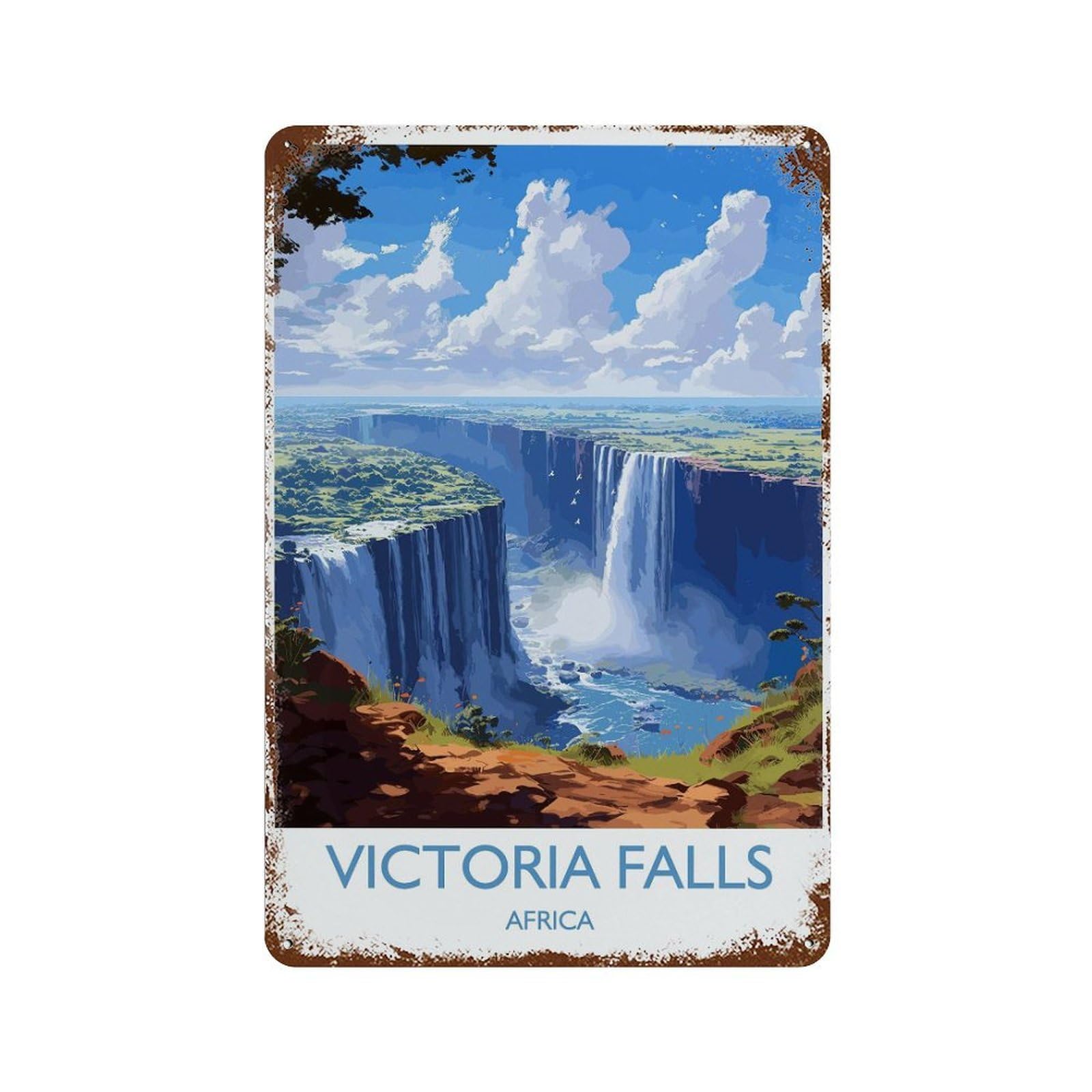 xiaoxiaoshen Victoria Falls Travel of Zimbabwe Africa Gift (3) Wall Decor Art Metal Tin Poster Modern Home Decor Art Home Bar Shop Decorations Vintage Sign 30x20cm