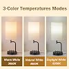 Dreamholder Table Lamp, Bedside Lamp with USB C&A Charging Ports, LED Desk Lamp with 3-Color Modes with Phone Stands, for Bedroom, Living Room, Office, Black(Set of 2, Bulb Included) [Energy Class E]