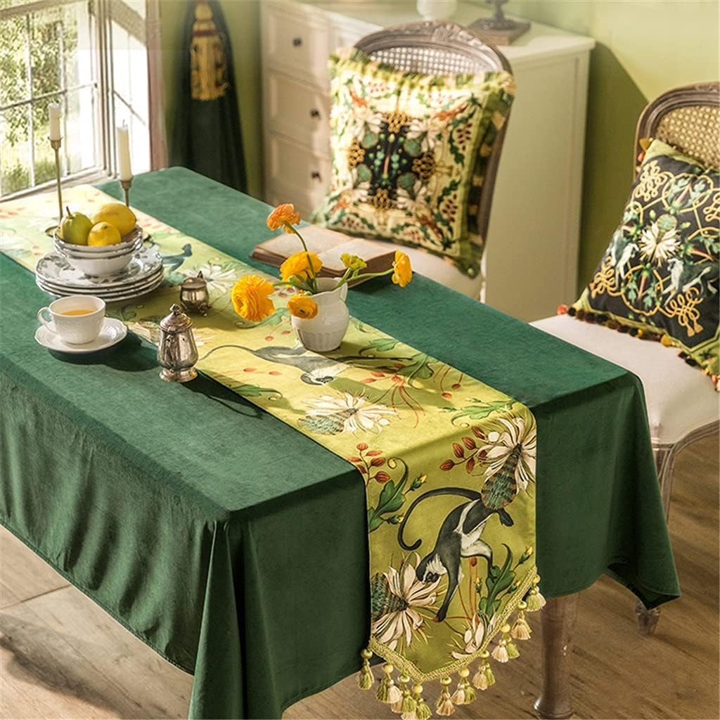 Centro Mesa Camino De Mesa Estilo Europeo, Bandera Cama, Comedor Americana, Café, Mueble TV, Tela Decorativa Larga Decoración Camino(33*160cm)