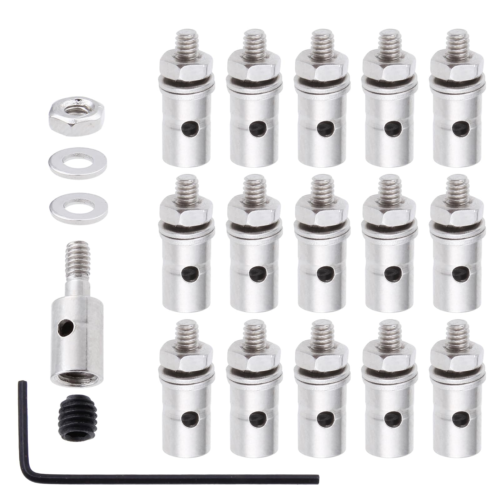 GoHobby Premium 1.3mm RC Linkage Stoppers - Push Rod Connectors for Model Airplanes and Boats, 25pcs