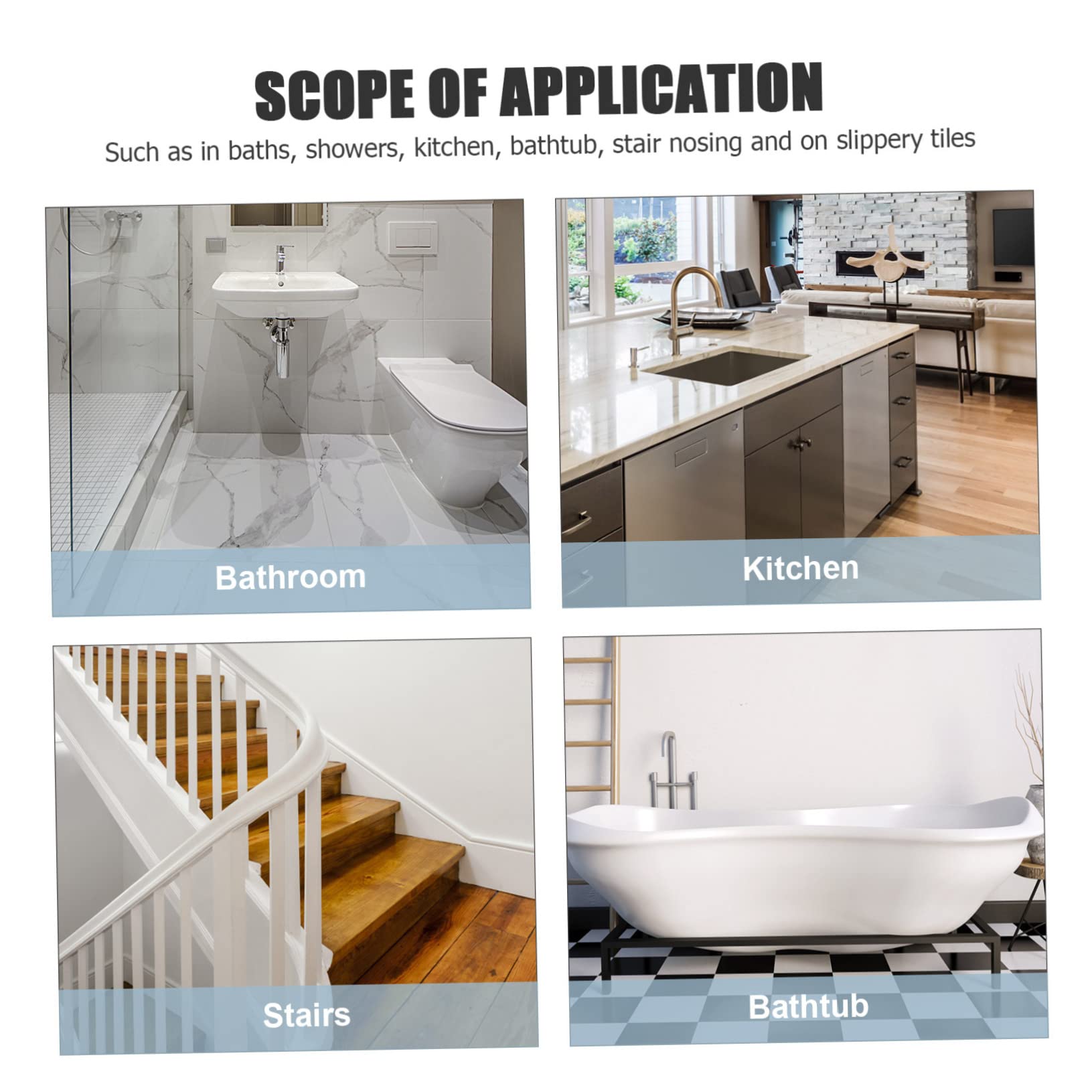 Yardenfun 20Pcs Non Slip Bathroom Stickers Peva Safety Decals for Shower Bathtub Slip Treads for Smooth Surfaces Star Design