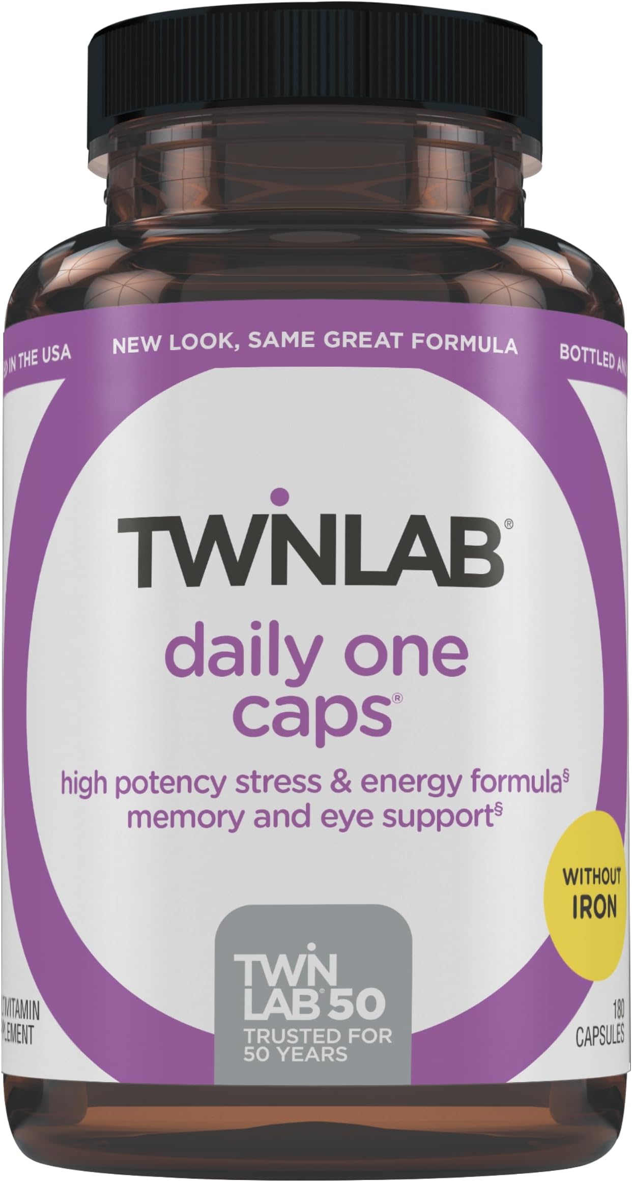Twinlab Daily One Caps Without Iron - Nutritional Supplement with Zinc, B Vitamins, Magnesium, and More - 180 Capsules