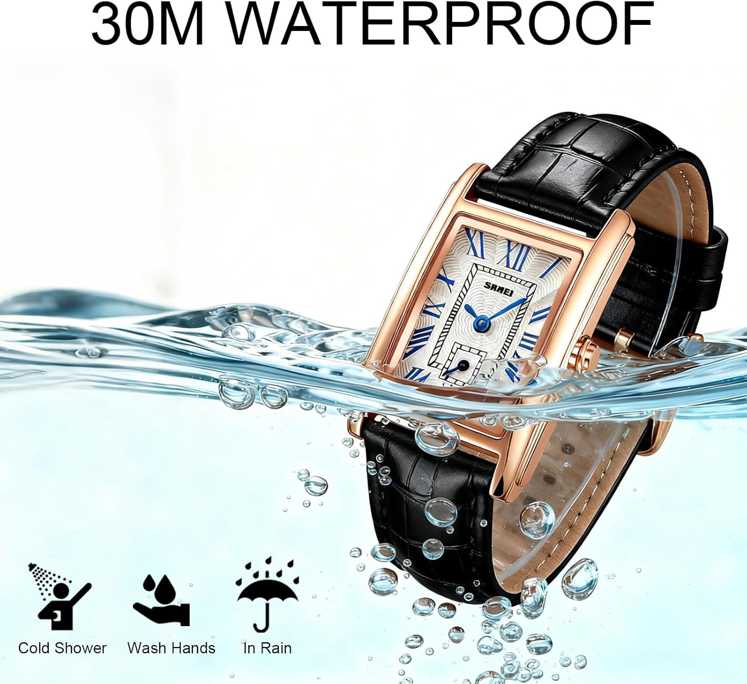 SKMEI Women's Luxury Vintage Quartz Watches Elegant Waterproof Classical Watches Roman Numeral Stylish Ladies Wristwatches