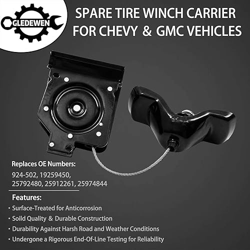 Vista 10 de Portabrocas de repuesto para neumáticos de repuesto para Chevy Silverado 1500 2500 3500 Suburban Tahoe 1999-2017, GMC Sierra 1500 2500 3500 Yukon