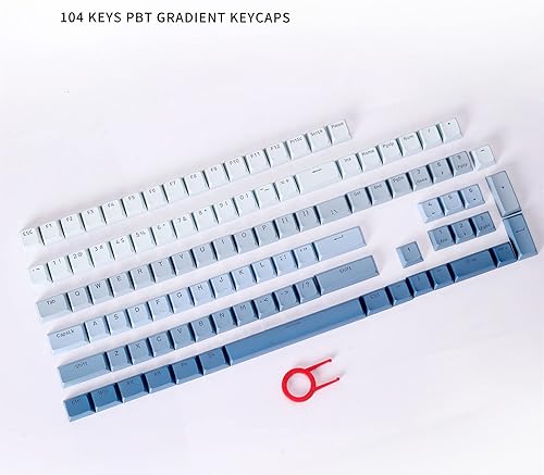 Miniatura 6 de Redragon A134 - Teclas azules degradadas de color degradado 104 teclas juego de teclas PBT estándar de doble caliente perfil OEMcereza diseño ANSI