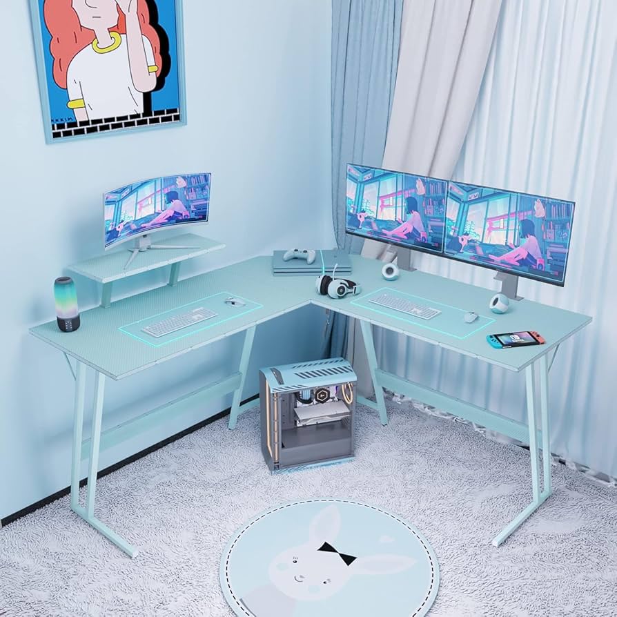 Amazon | ゲーミングデスク L字デスク 幅130cm パソコンデスク
