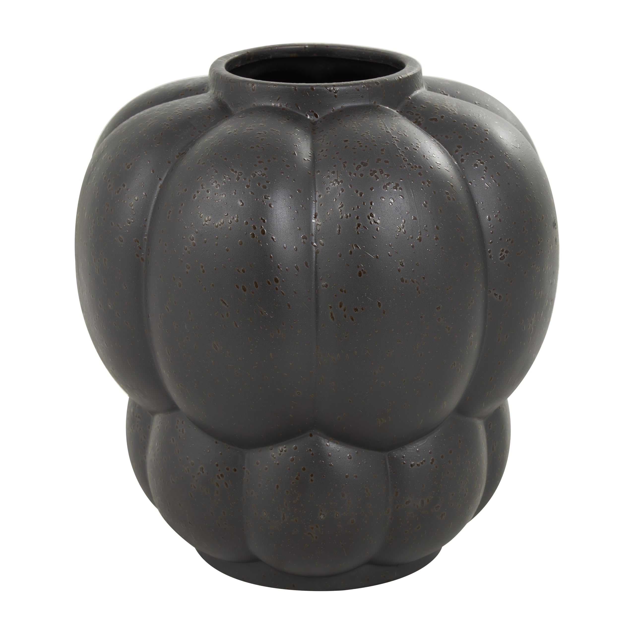 Deco 79 Ceramic Decorative Vase Wide Bubble Inspired Centerpiece Vase with Distressed Speckled Texturing, Flower Vase for Home Decoration 10" x 10" x 11", Black
