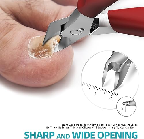 Miniatura 2 de Cortaúñas para uñas gruesas para personas mayores, resistente para hombres y ancianos con uñas gruesas, cortaúñas profesionales con mango largo para