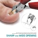 Toe Nail Clippers for Thick Nails - RONAVO Nail Clippers.Heavy Duty Professional Thick & Ingrown Toenail Clippers,Wide Jaw & Easy-Grip Long Handle,Ideal for Elderly/Diabetics/Men (Red) gallery image