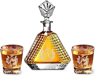 EMM Triangle decanter, 650ml Whiskey Decanter, Gifts for Men, Personalized Bar Elegance with Liquor Decanters, Decanter Set for Housewarming, Graduation, Wedding, Retirement-Decanter only
