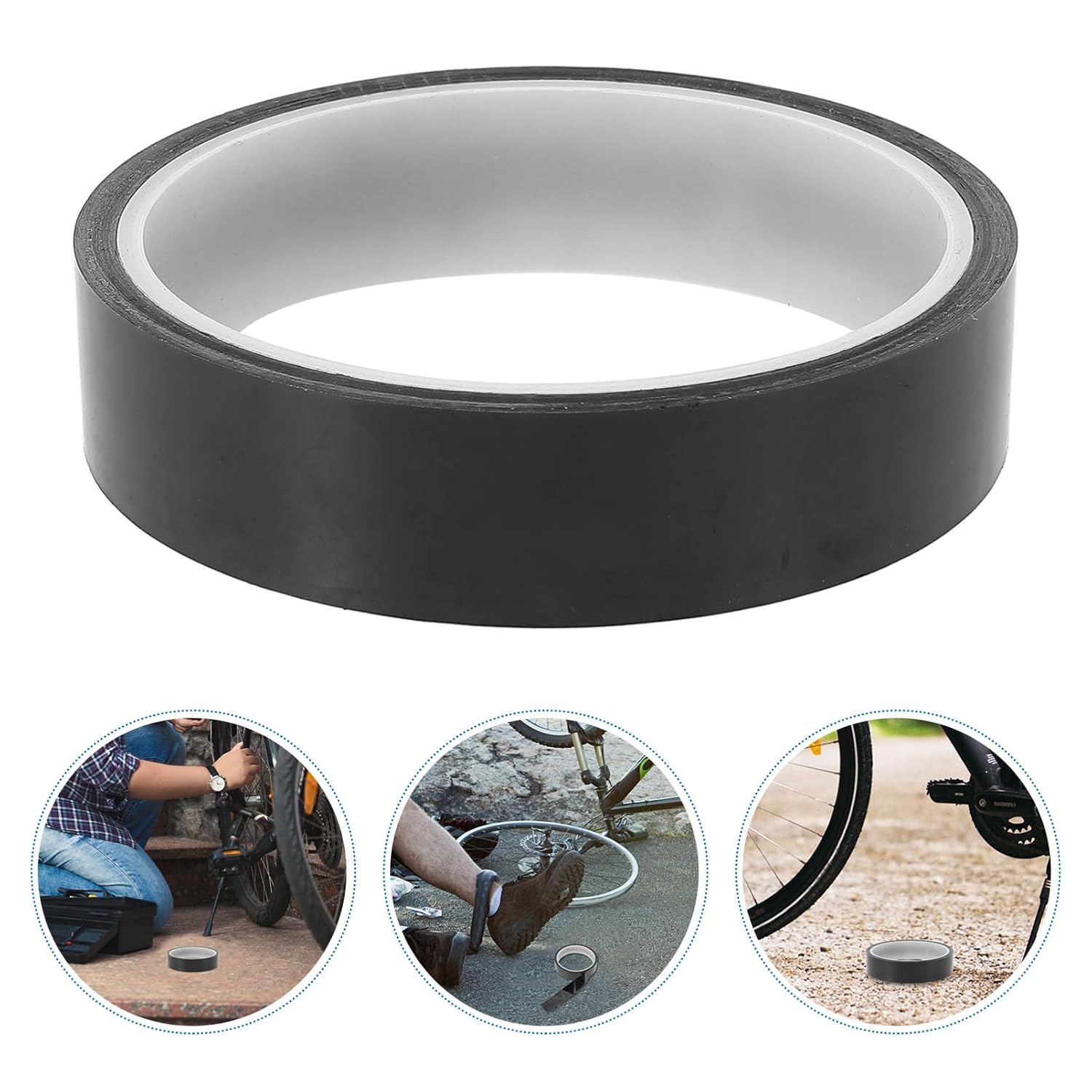 BESPORTBLE 3rolls Bike Tire Liner Tape Puncture Rim Strip for Road and Mountain PVC Protective Tire Liner Easy Installation