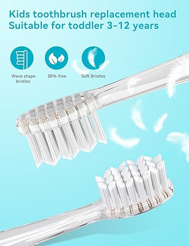 Miniatura 3 de Cepillo de dientes eléctrico infantil, suave, con batería, con temporizador inteligente, resistente al agua, reemplazable, limpieza a fondo para