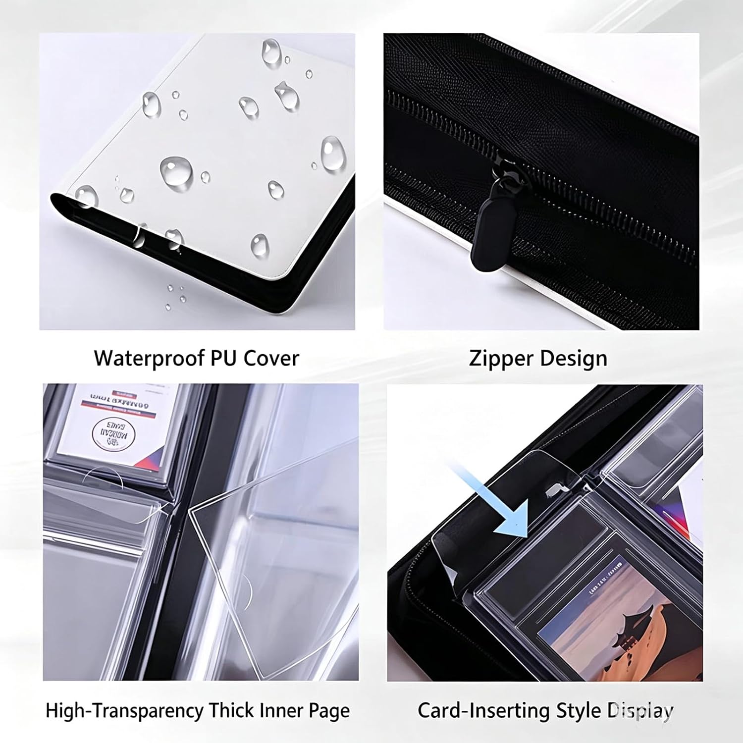 Graded Card Binder for PSA Cards, 4-Pocket Slab Binder Holds 40 PSA Slabs, Durable Storage Album for Trading, Sports & Collectibles Graded Cards (Black)