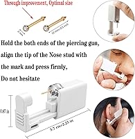 Vista 4 de Kit de autoperforación de nariz -Kits de punción nasal desechables con perforación de la nariz-Kits de pistola de perforación de nariz autoperforada
