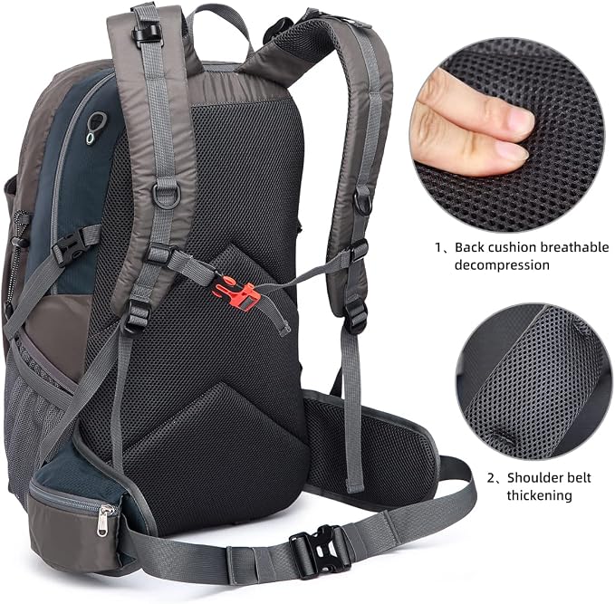 Mochila de Senderismo 40L Impermeable con Cubierta para Lluvia miniatura 5