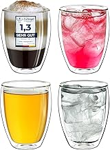 Creano Double Walled Glass Mugs 9 OZ, Insulated Cup - 4X 9oz (250ml)