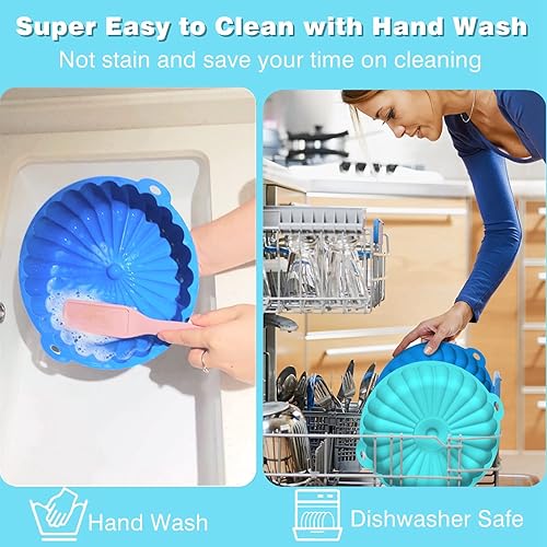 Miniatura 3 de BTSHOW - Revestimientos de silicona para freidora de aire, insertos redondos de 8.5 pulgadas, cesta reutilizable para freidora de aire de 5.8