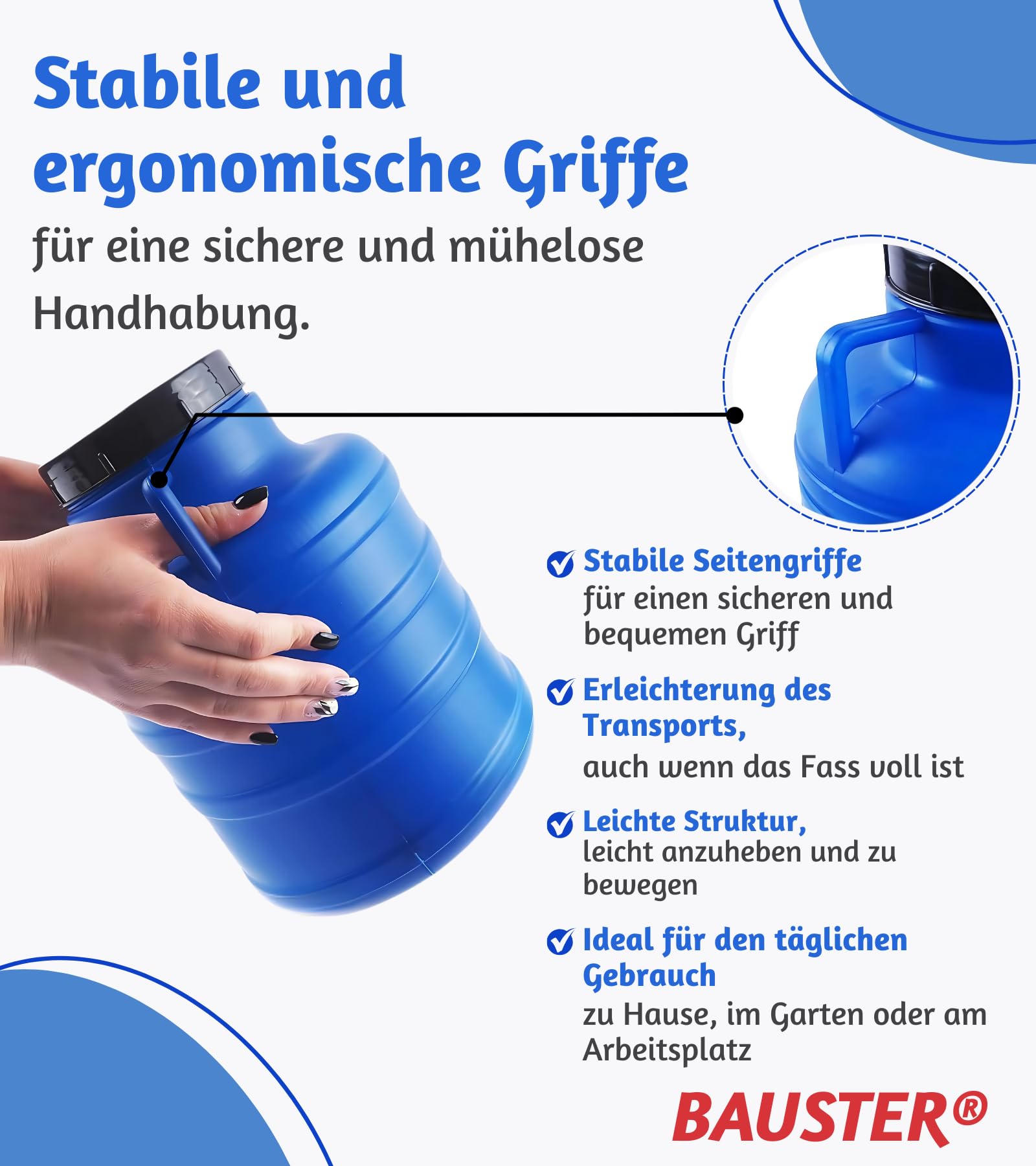 Kunststof vat met brede opening | 55L | Schroefdeksel | HDPE | Damme Kunststoffen