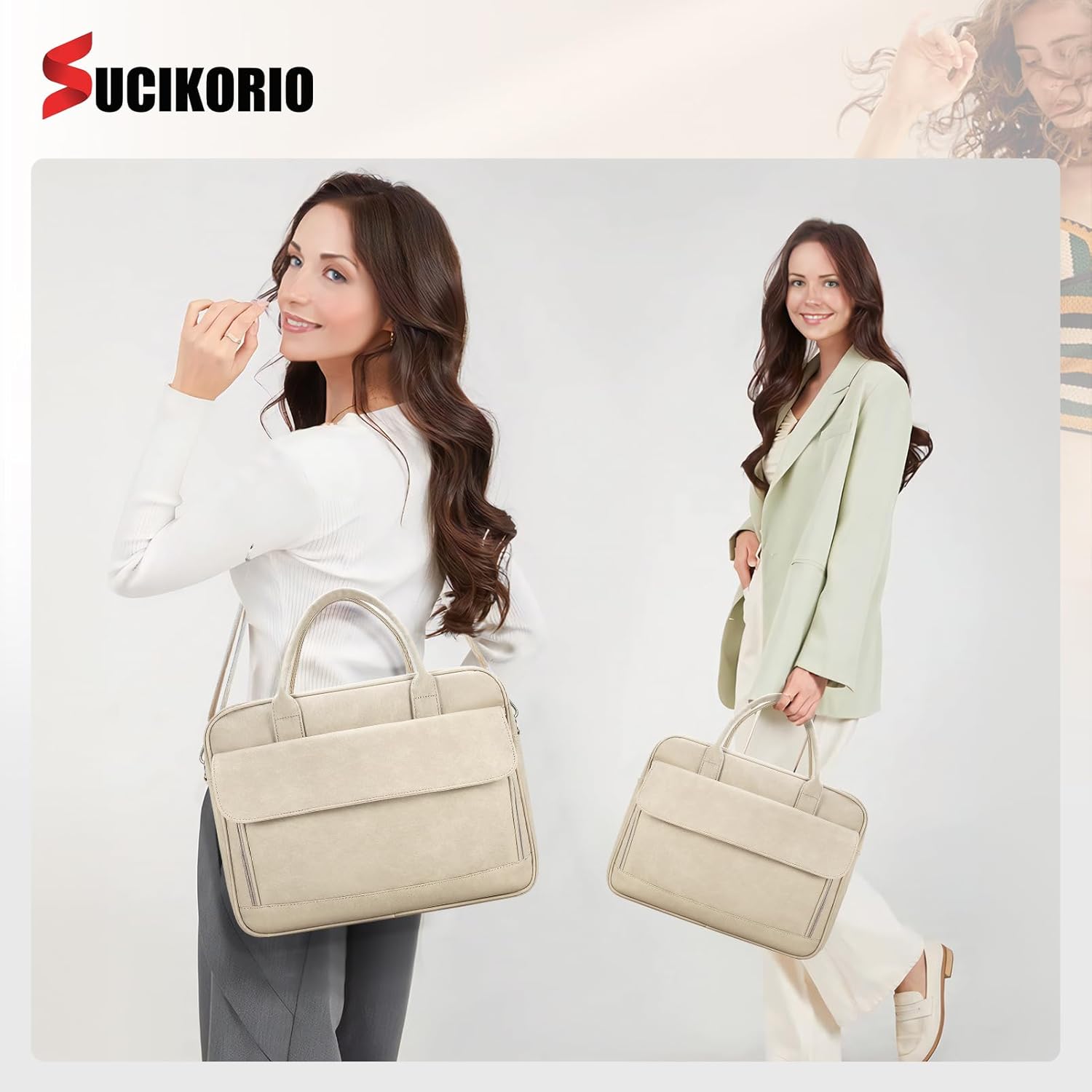 Teacher Tote Bag for Women 17inch PU Leather Laptop Briefcase Nurse Bags Professional Work Bags For Nursing, School, College - Image 2