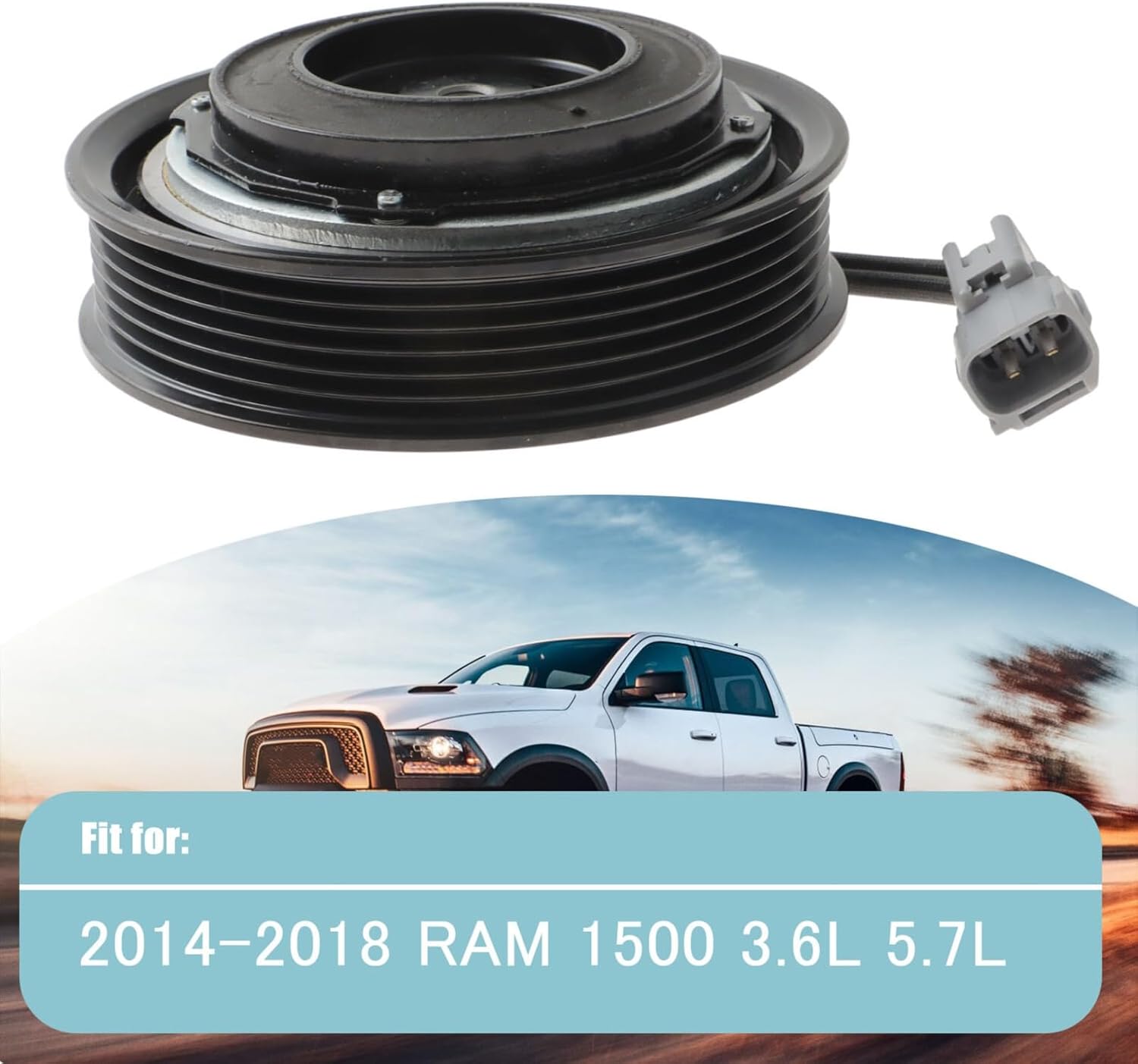 A/C AC Compressor Clutch Kit Fit for Ram 1500 3.6L 5.7L Pickup 2014-2018
