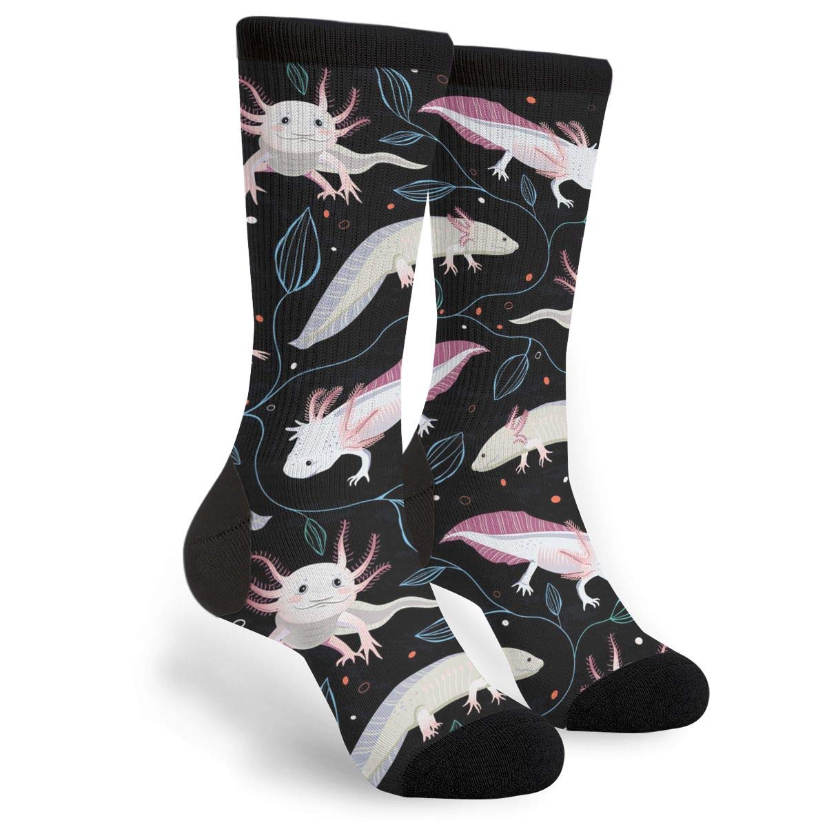 Wpamlrta Unisex Socks Axolotls Running Socks Funny Novelty Crazy Crew Men's Women's Casual Dress Socks