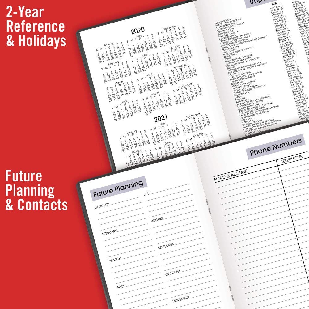 AT-A-GLANCE 2020 Agenda tascabile settimanale, DayMinder, 9,8 x 15,2 cm, nero (SK4800)