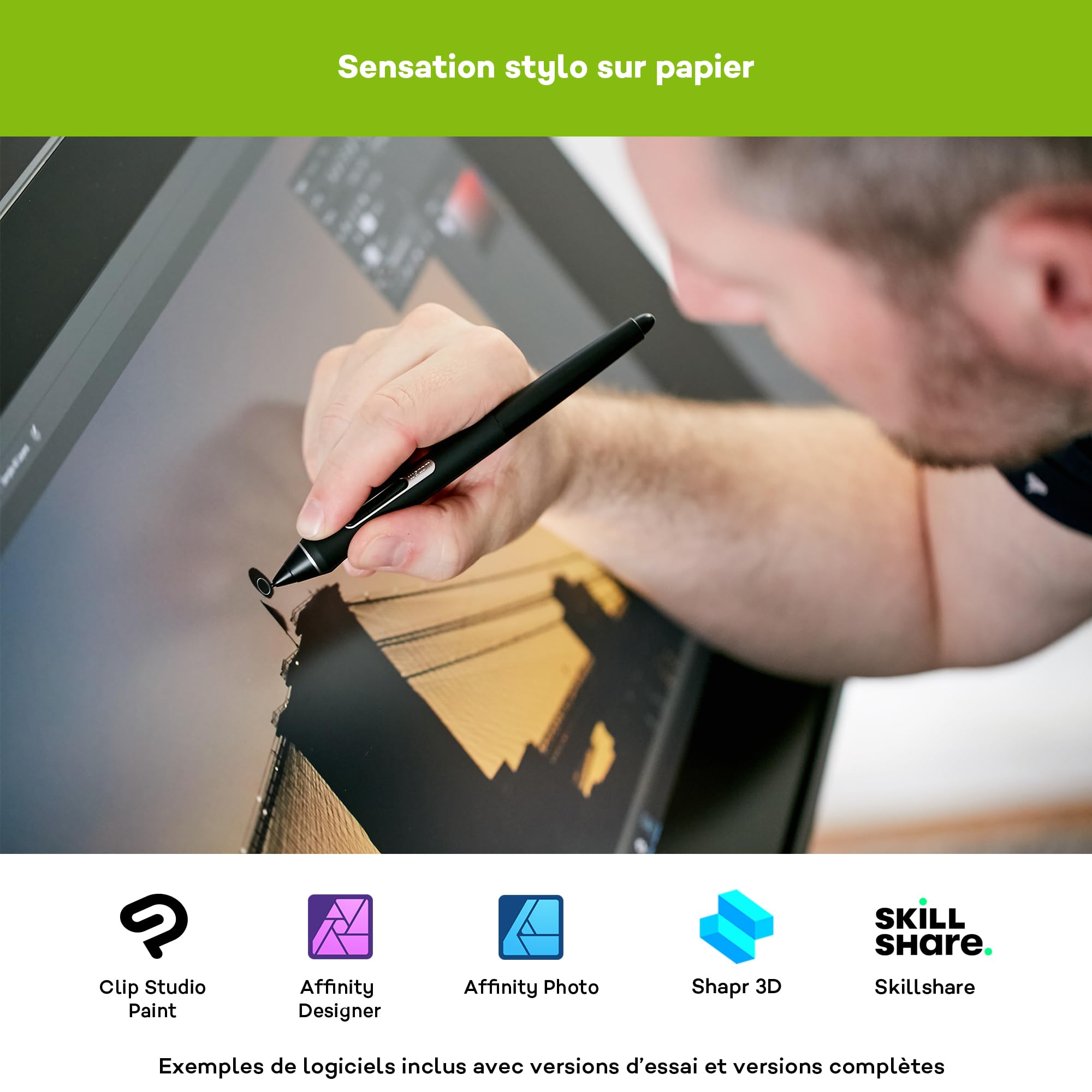 Wacom Cintiq Pro 24 Multi-Touch, Écran à stylet 4K, incl. Wacom Pro Pen 2
