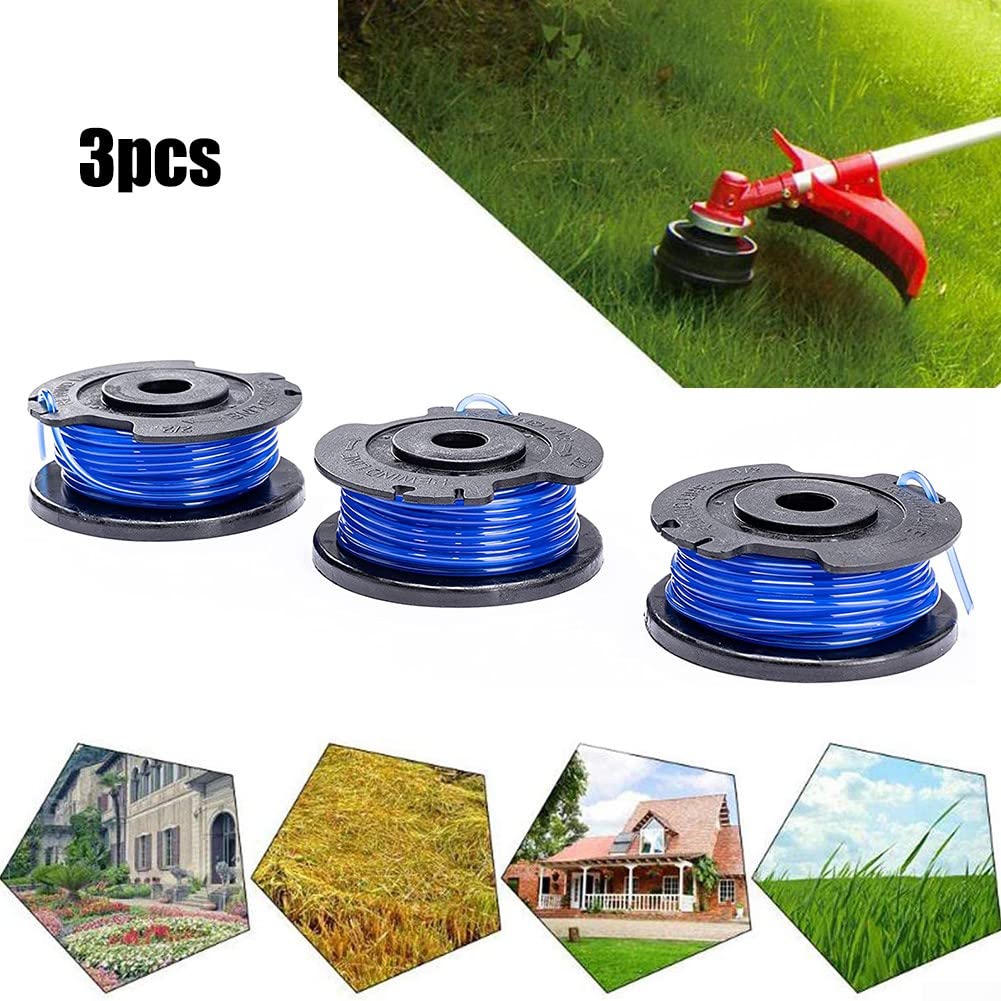 3 Bobines De Fil De Rechange Pour Débroussailleuse Greenworks 24V | Compatible G24LT, G24LT30M | Nylon Haute Résistance 1,65 Mm - 4